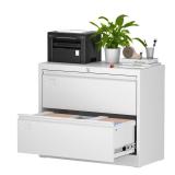 2-Drawer Metal Lateral File Cabinet, White