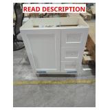 30" x 19" x 34" White Vanity Base w/o Top