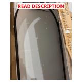 Arched floor mirror with black metal frame