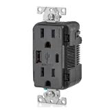 Black 15A Decora USB Charger T5633-BE