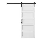 40x84 5-Panel White Sliding Barn Door