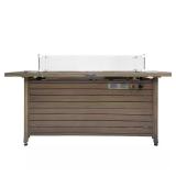 59x21 Steel Fire Table with Glass Cover