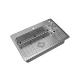 Bratten 18G Stainless Steel 33" Sink, 2-Hole
