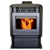 HP61-BLACK Pellet Stove, 3,000 sq ft EPA