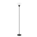70 in. Black 1-Light Torchiere Floor Lamp