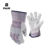 Large Suede Leather Palm Gloves (2-Pack)