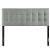Lily Gray Queen Upholstered Fabric Headboard