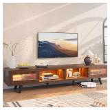 Walnut 70" TV Stand with LEDs