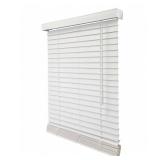 Pre-Cut White Cordless Faux Wood Blind 81x48