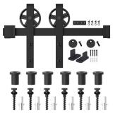 Frosted Black Sliding Barn Door Kit (8 ft)