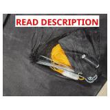 Metal stakes, orange ropes, small tube tool