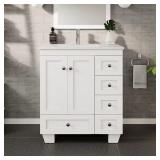 28 in. Single Sink Vanity with Quartz Top
