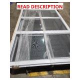 White sliding glass window