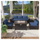 (Only Box A and B) 7-Piece Wicker Patio Set with