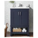 Everdean 24.5 in. Bath Vanity w/ White Marble Top