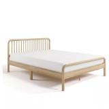 Porto Natural Brown Wood Frame Queen Bed