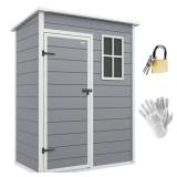 5 ft W x 3 ft D Metal Garden Shed with Door (Box