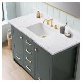 Etyi 48x22 Stone Vanity Top, Carrara White