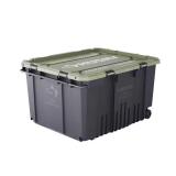170 Gal Pro Grip Storage Tote   Black/Army Lid