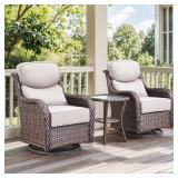 MoonLuxe Brown Swivel Glider Set (3-Piece)