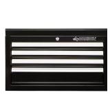 26" W x 12" D 4-Drawer Chest, Gloss Black