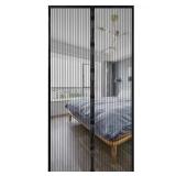 34 in. x 98 in. Black Magnetic Screen Door