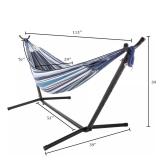 Pure Garden Striped Hammock & Stand Set