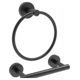 RARXTR Matte Black Toilet Paper & Towel Ring