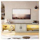 80in Light Grey TV Stand w/ Cabinet