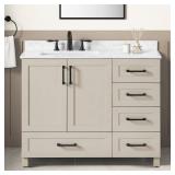 Tobana 42 in Beige Vanity with Marble Top