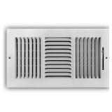 12x6 in. 3-Way Steel Register, White