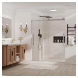 Brushed Nickel Frameless Shower Door 38-42x74