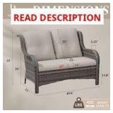 Joyside Brown Wicker Outdoor Loveseat Beige