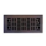 Art Nouveau 4x10 Steel Floor Register, Cocoa