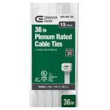 36in Heavy-Duty 175lb Zip Tie 15-Pack Natural