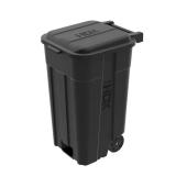 45 Gal Black Outdoor Trash Can with Wheels