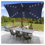 Solar LED Steel Patio Umbrella, 10x6.5y