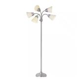 66 in. Satin Nickel Floor Lamp with 5 Shades