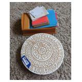 Decorative Plate and Stationery Organizer Set