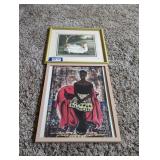 Pair of framed paintings different sizes.