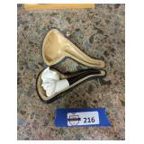 Turkish Block Meerschaum Pipe and Case
