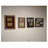 Framed University President Memorabilia Lot -Qty 4