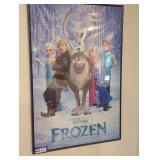 Framed Frozen movie poster.