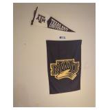 Texas A&M Pennant and NWU banner.
