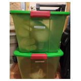 Holiday Decor Bin Set with Plush Bear and Candles
