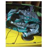 Green and grey tarp.