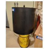 Vintage Yellow Cylindrical Table Lamp