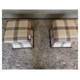 2 Plaid Ottomans