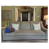 Large Grey Couch with Extra Couch Cover