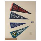 4 University team pennants.